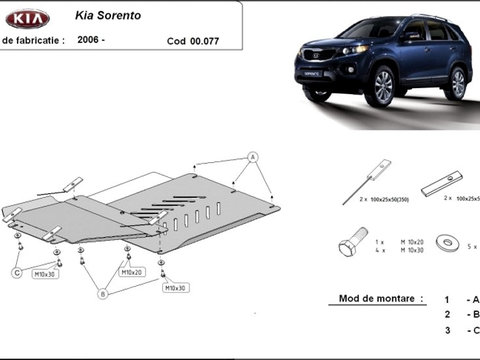 Scut metalic cutie de viteze si diferential Kia Sorento 2006-2009