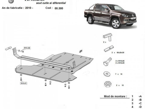 Scut metalic cutie de viteze si diferential VW Amarok 2010-2022