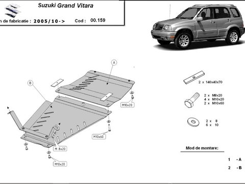 Scut metalic cutie de viteze si diferential Suzuki Grand Vitara 2005-2015