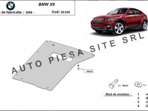 Scut metalic cutie viteze BMW X6 E71 / E72 fabricat incepand cu 2008 APS-00,030 piesa NOUA