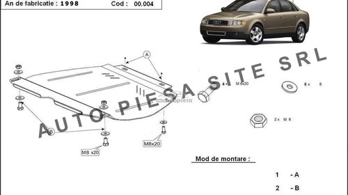 Scut metalic cutie viteze manuala Audi A