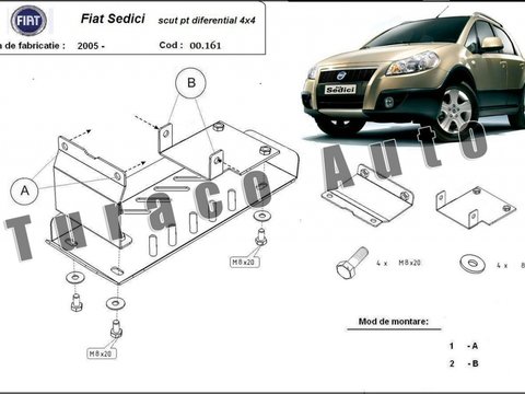 Scut metalic diferențial Fiat Sedici 2005-2017