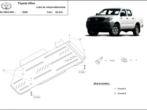 Scut metalic diferential si cutie de viteze Toyota Hilux 2000-2005