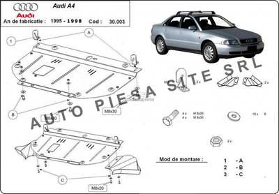 Scut metalic motor Audi A4 B5 (4 cilindrii) fabric