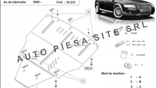 Scut metalic motor Audi A6 C6 Allroad fa