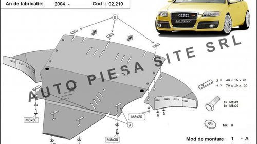 Scut metalic motor Audi A6 C6 fabricat i