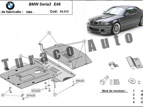 Scut metalic motor BMW seria 3 1998-2004