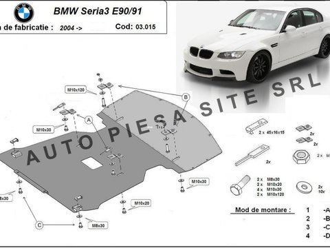 Scut metalic motor BMW Seria 3 E90 / E91 fabricat in perioada 2004 - 2011 APS-03,015 piesa NOUA