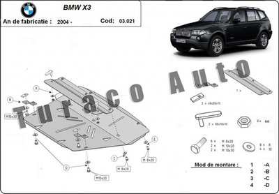 Scut metalic motor BMW X3 2003-2010