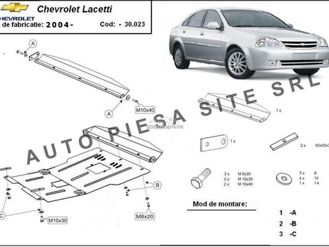 Scut metalic motor Chevrolet Lacetti fabricat incepand cu 2004 APS-30,023 piesa NOUA