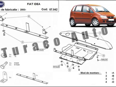 Scut metalic motor+ cutie de viteza + bara Fiat Idea 2003-2017