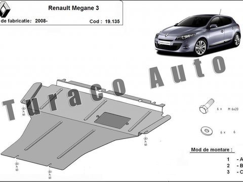 Scut metalic motor + cutie de vitezA Renault Megane III, 1.5 dci 2008-2015