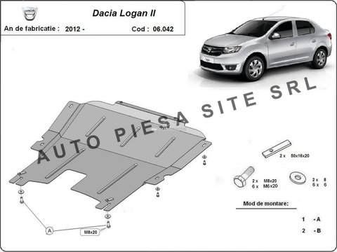 Scut metalic motor Dacia Logan 2 II / Logan MCV fabricata incepand cu 2012 APS-06,042 piesa NOUA