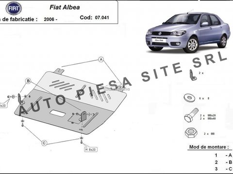 Scut metalic motor Fiat Albea fabricat incepand cu 2006 APS-07,041 piesa NOUA