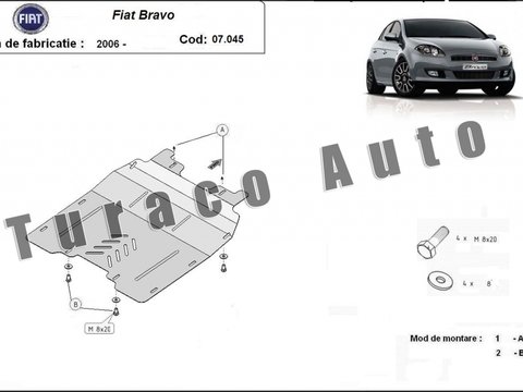 Scut metalic motor Fiat Bravo, 1.3, 1.4, 1.6 TDI 2006-2017