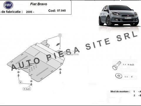Scut metalic motor Fiat Bravo fabricat incepand cu 2006 APS-07,045 piesa NOUA