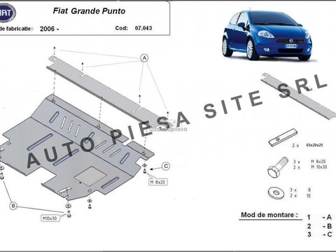 Scut metalic motor Fiat Grande Punto fabricat incepand cu 2006 APS-07,043 piesa NOUA
