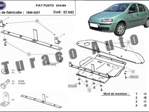 Scut metalic motor Fiat Punto 1999-2009