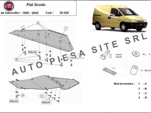 Scut metalic motor Fiat Scudo 1995-2006 APS-30,029 piesa NOUA