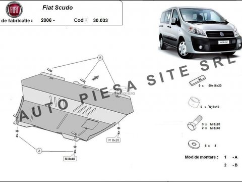 Scut metalic motor Fiat Scudo fabricat incepand cu 2006 APS-30,033 piesa NOUA