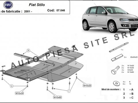 Scut metalic motor Fiat Stilo fabricat incepand cu 2001 APS-07,046 piesa NOUA
