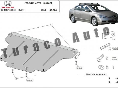 Scut metalic motor Honda Civic (sedan), 1.8, 1.3 Hybrid 2005-2017