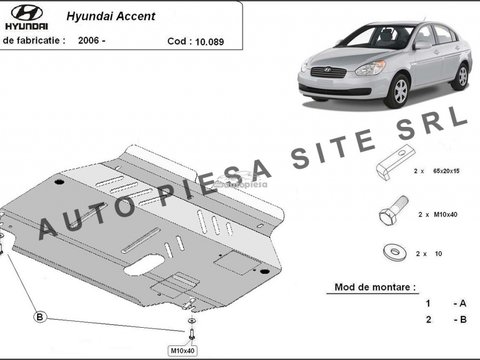 Scut metalic motor Hyundai Accent 3 III fabricat incepand cu 2006 APS-10,089 piesa NOUA