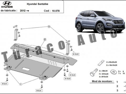 Scut metalic motor Hyundai Santa Fe 2012-2017