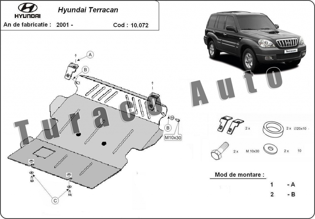 Scut metalic motor Hyundai Terracan 2001-2017