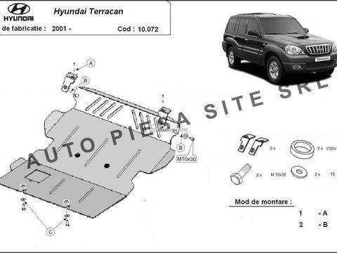 Scut metalic motor Hyundai Terracan fabricat incepand cu 2001 APS-10,072 piesa NOUA