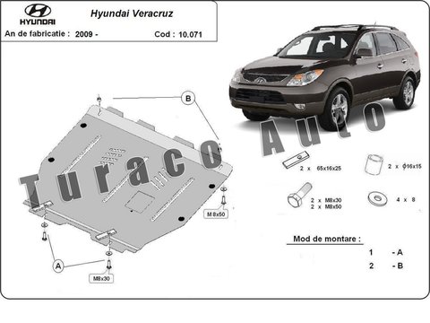 Scut metalic motor Hyundai Veracruz 2006-2017