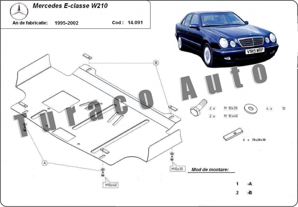 Scut metalic motor Mercedes E-Classe W210 1995-2002