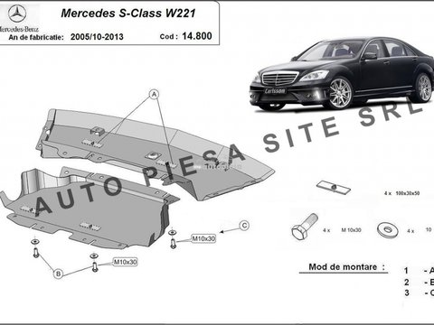 Scut metalic motor Mercedes S-Class W221 fabricat in perioada 2005 - 2013 APS-14,800 piesa NOUA