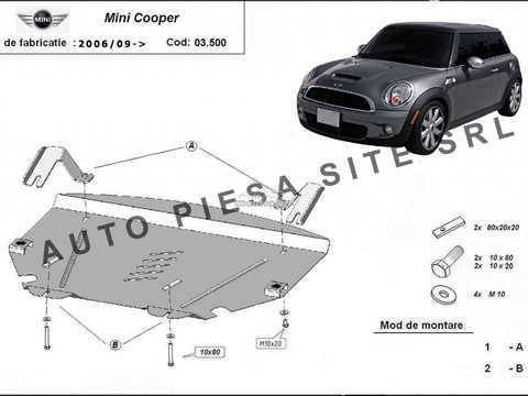 Scut metalic motor Mini Cooper R56 fabricat incepand cu 2006 APS-03,500 piesa NOUA