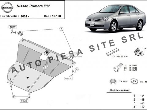 Scut metalic motor Nissan Primera fabricat incepand cu 2001 APS-16,108 piesa NOUA