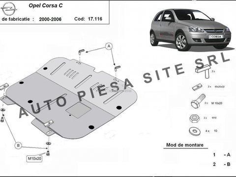 Scut metalic motor Opel Corsa C fabricat in perioada 2000 - 2006 APS-17,116 piesa NOUA