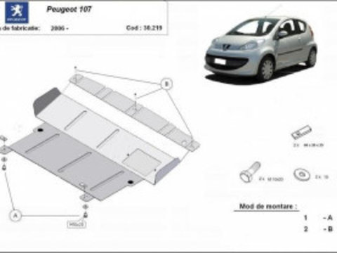 Scut metalic motor Peugeot 107 2006-2017