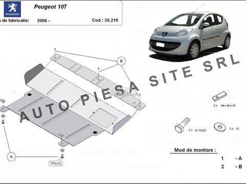 Scut metalic motor Peugeot 107 fabricat incepand cu 2006 APS-30,219 piesa NOUA