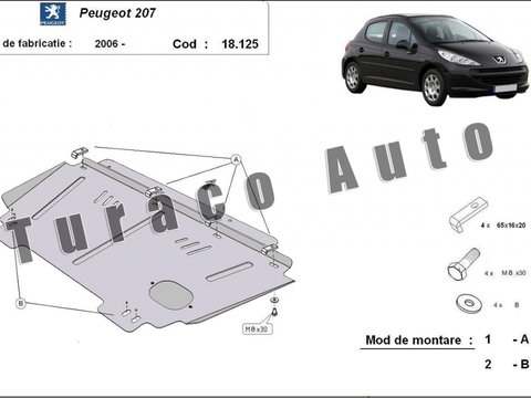 Scut metalic motor Peugeot 207 2006-2017