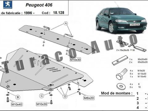 Scut metalic motor Peugeot 406, 1.6,1.8,1.9,2.0 hdi,2.1TD, 1996-2004