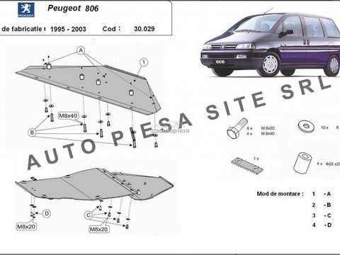 Scut metalic motor Peugeot 806 fabricat in perioada 1995 - 2003 APS-30,029 piesa NOUA