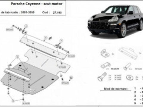 Scut metalic motor Porsche Cayenne, 3.2, 3.6, 2002-2010