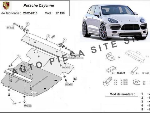 Scut metalic motor Porsche Cayenne fabricat in perioada 2002 - 2010 APS-27,190 piesa NOUA