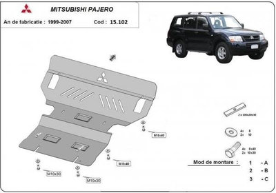 Scut metalic motor + radiator Mitsubishi Pajero II