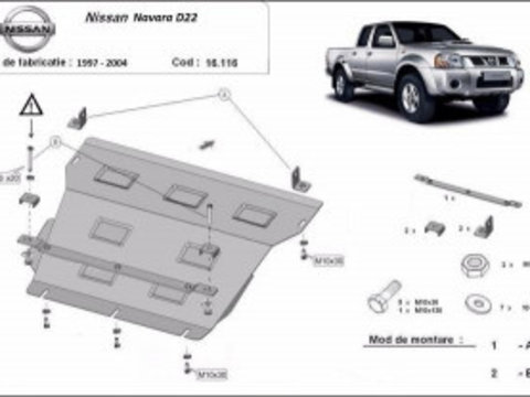 Scut metalic motor + radiator Nissan Navara D22 1997 - 2004