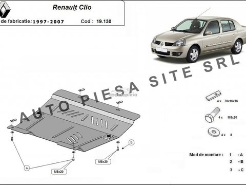 Scut metalic motor Renault Clio 2 II fabricat in perioada 1997-2007 APS-19,130 piesa NOUA