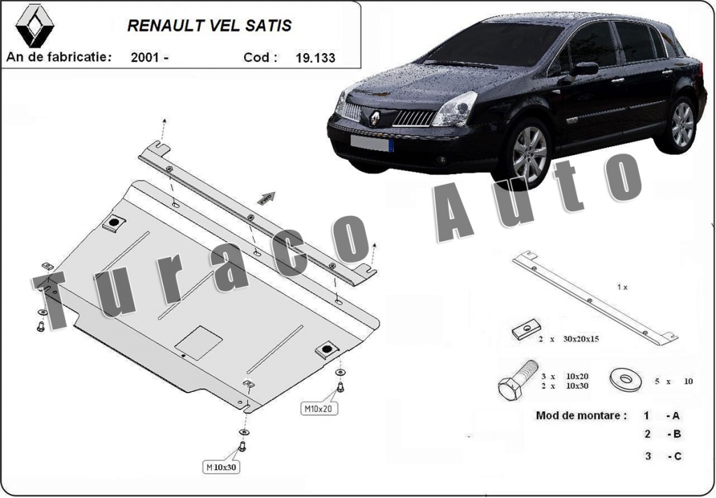 Scut metalic motor Renault Vel Satis 2001-2007