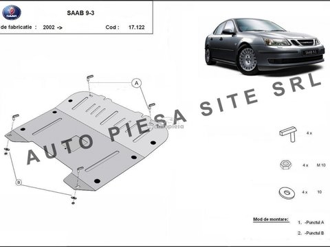 Scut metalic motor Saab 9-3 fabricat incepand cu 2002 APS-17,122 piesa NOUA