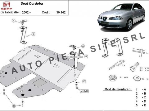 Scut metalic motor Seat Cordoba (6L2) fabricat incepand cu 2002 APS-30,142 piesa NOUA