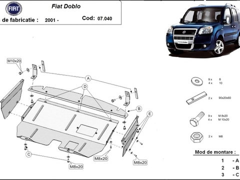 Scut metalic motor si cutie de viteze Fiat Doblo 2001-2009